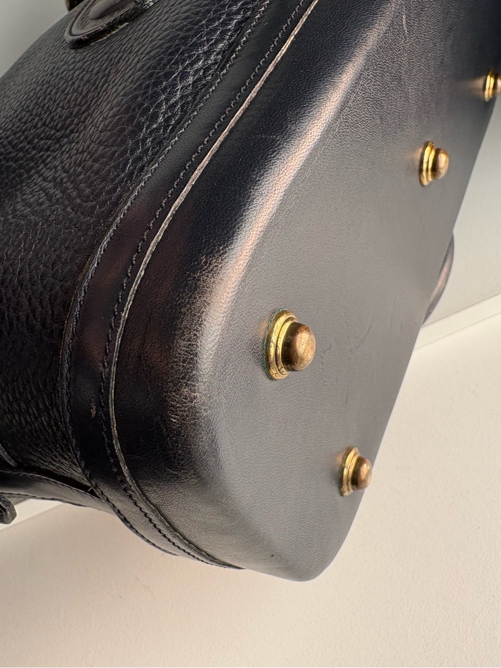 Dooney and Bourke awl Navy Blue Leather Norfolk Dome satchel bag - Picture 8 of 16